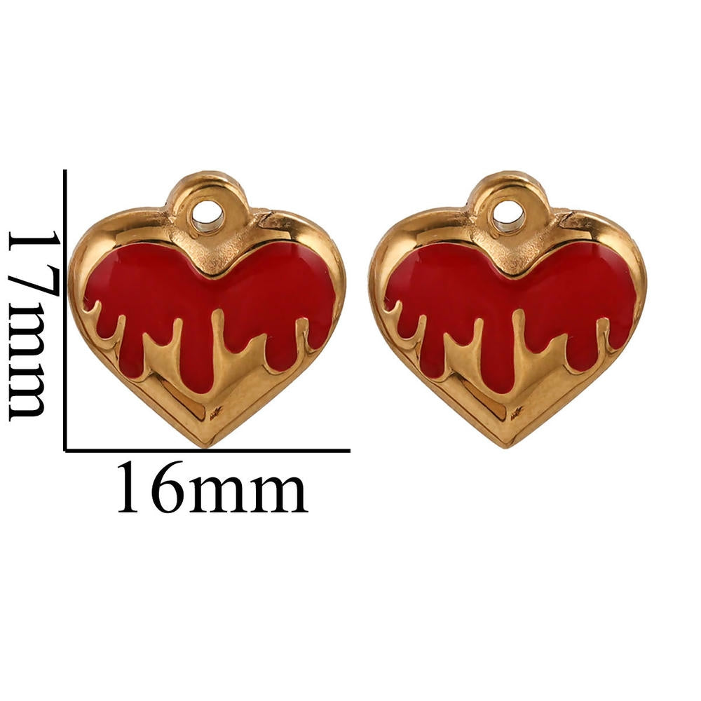 European Vintage Dragon Scale Heart Pendant Steel 18K Gold
