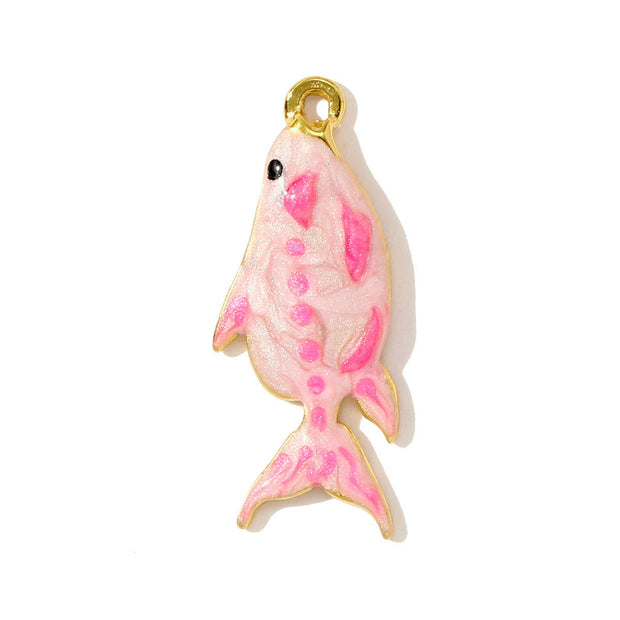 Shell Fish Pendant | Colorful Ocean Life Enamel Steel Charm