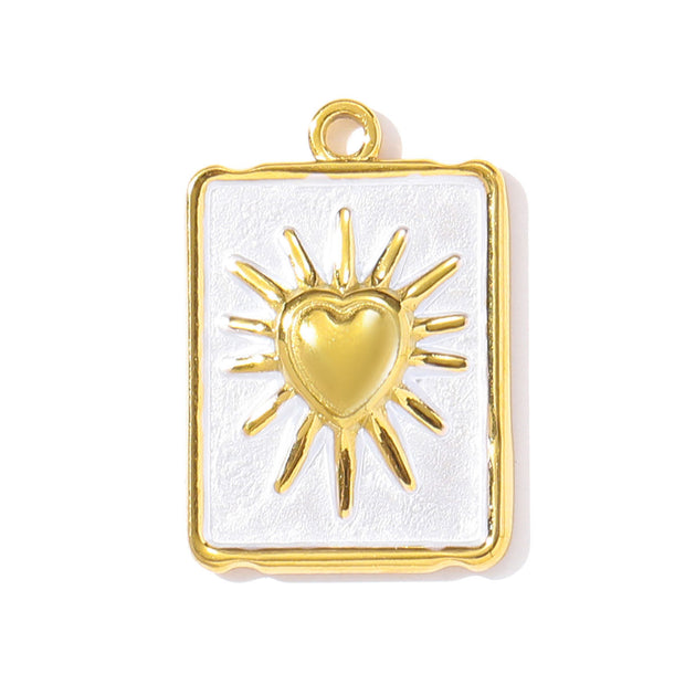 Snake Sun Pendant | Spiritual Enamel Love Cross Steel Charm