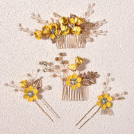 Floral Bridal Hair Comb | Boho Wedding Hairpiece with Pearl