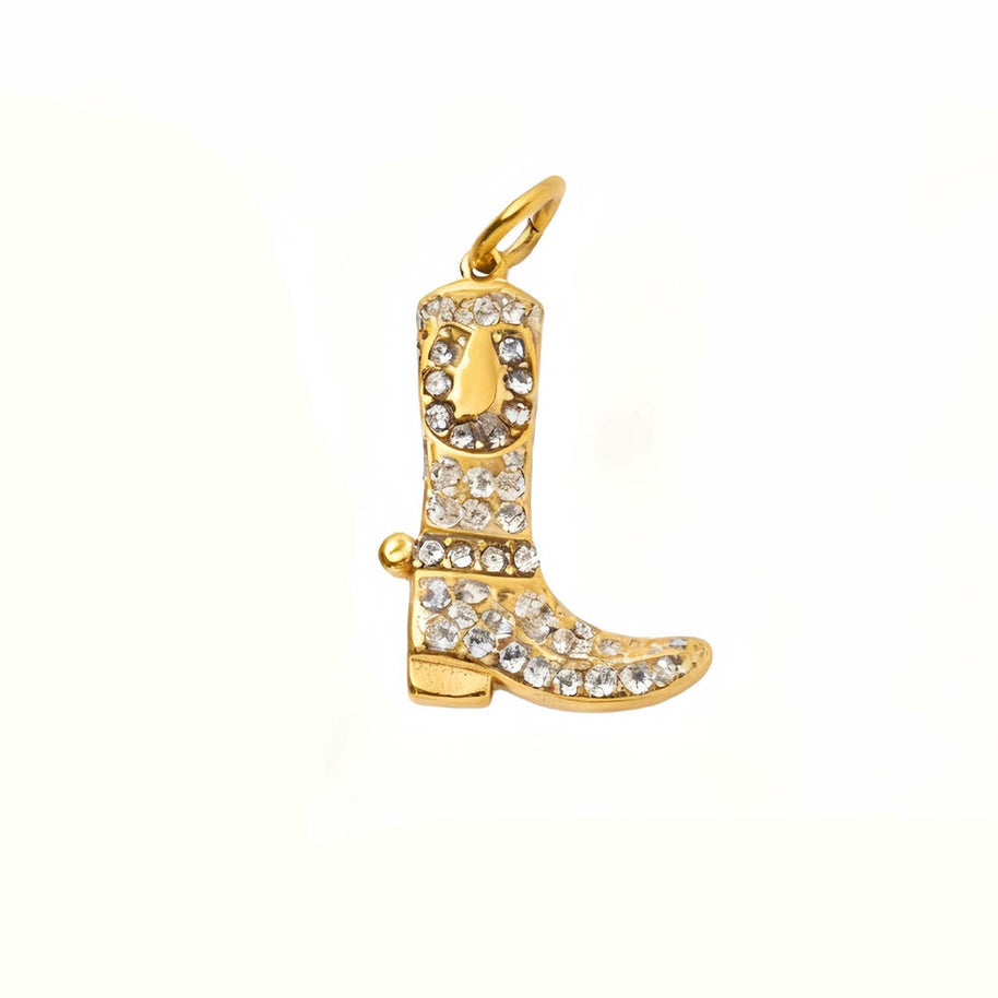 Stainless Steel Cowboy Hat Boot Horseshoe DIY Pendant 18K