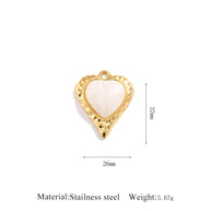 Luxury Style Heart Earrings Pendant Steel 18K Gold Plated