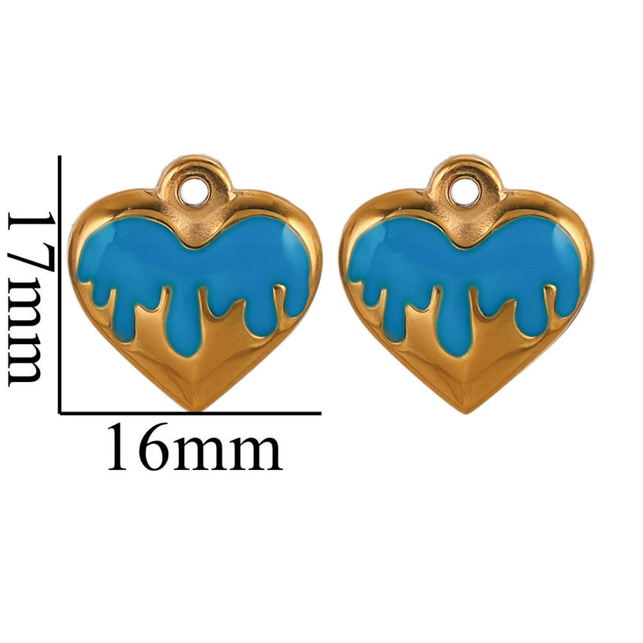 European Vintage Dragon Scale Heart Pendant Steel 18K Gold