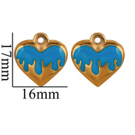 European Vintage Dragon Scale Heart Pendant Steel 18K Gold