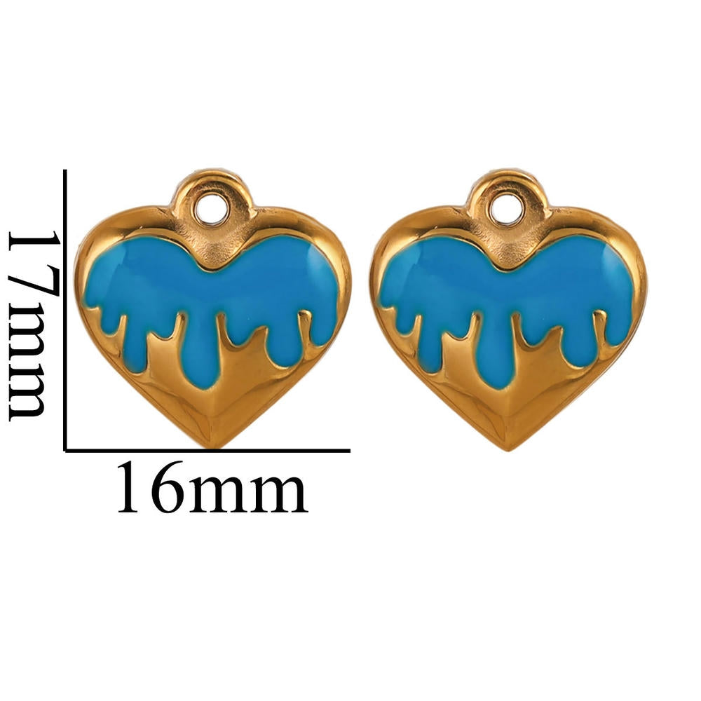 European Vintage Dragon Scale Heart Pendant Steel 18K Gold