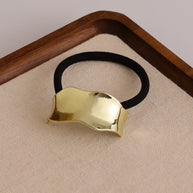 Wave Plated Golden Metal Hair Tie JTG18542