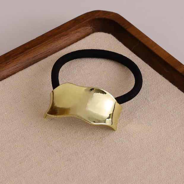 Wave Plated Golden Metal Hair Tie JTG18542