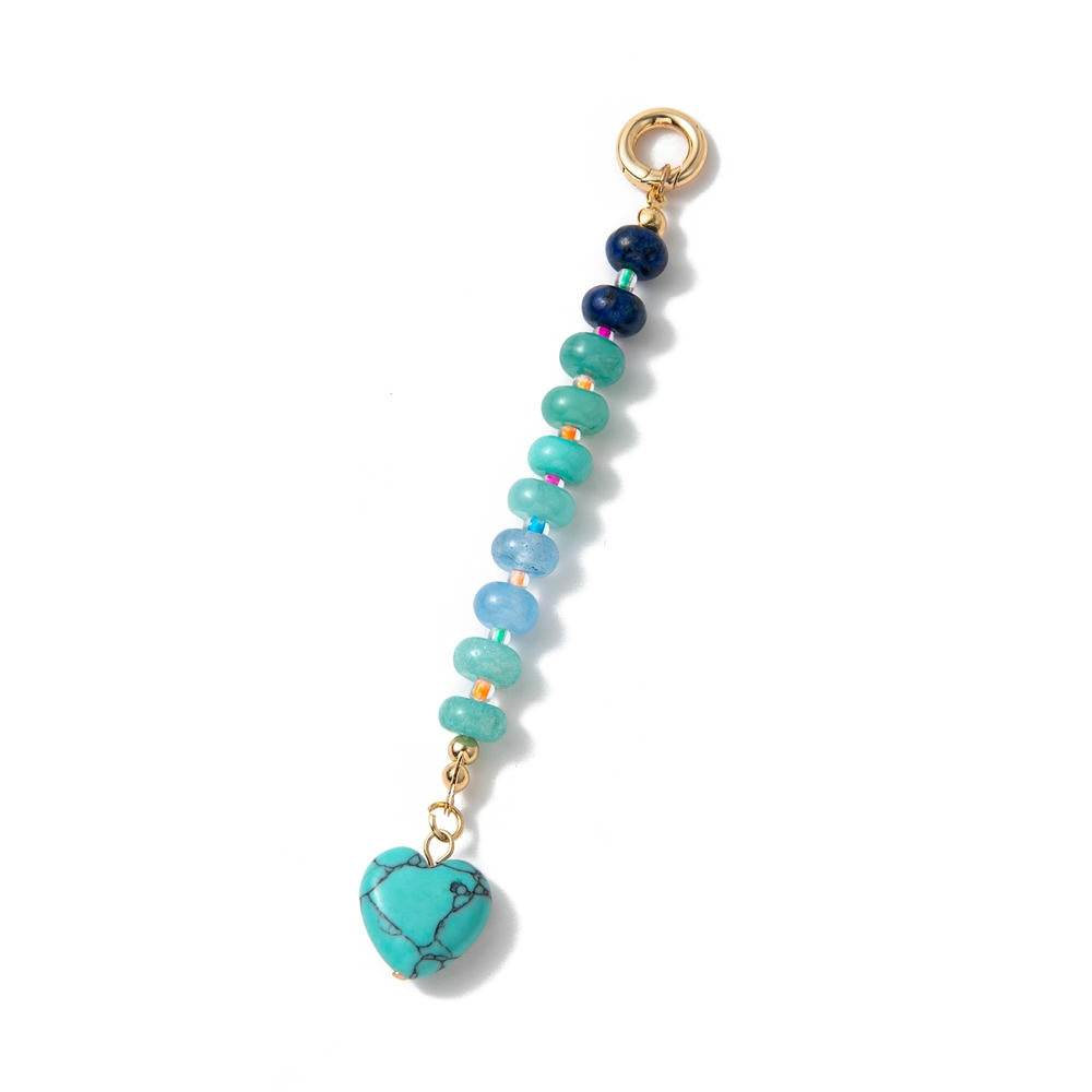 Sweet Titanium Steel Colorful Beaded Keychain Bag Charm DIY