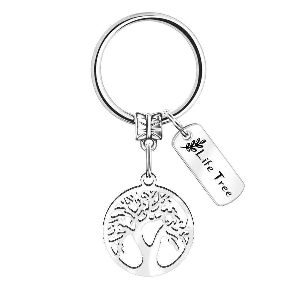 Life Tree Keychain | Titanium Steel Engrave | Nature Gift