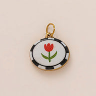 Color Heart Print DIY Shoe Charm 18K Gold Steel JX26041263GK