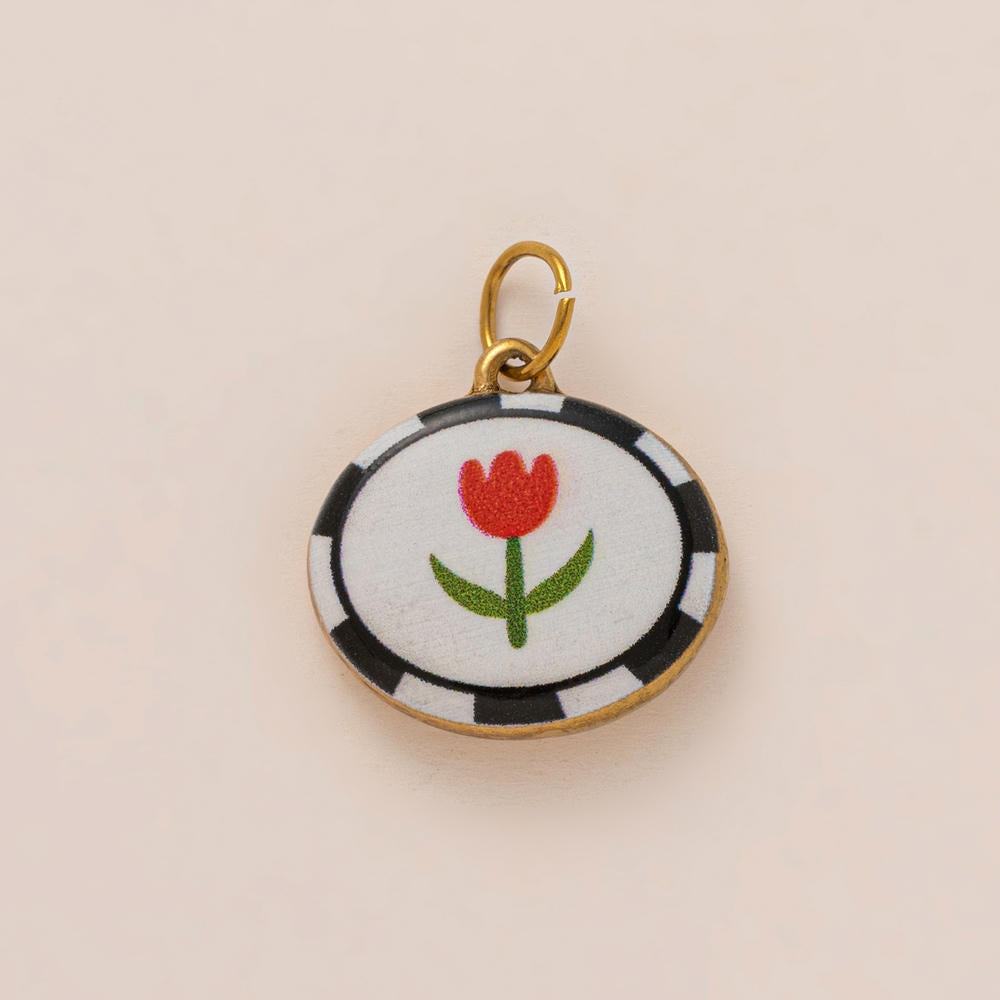 Color Heart Print DIY Shoe Charm 18K Gold Steel JX26041263GK