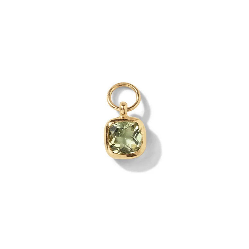 CZ Pendant Steel 18K Gold Vacuum Plating Adjustable Chain