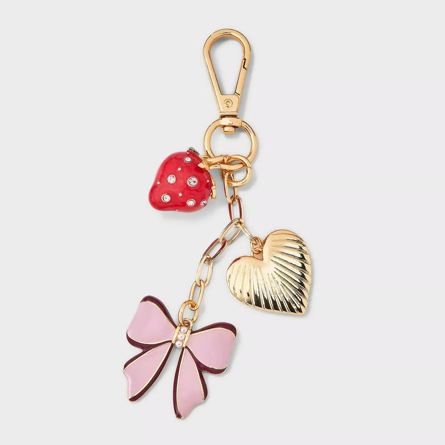 Copper 18K Gold Plated DIY Trendy Keychains Bag Charm