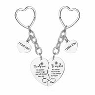 Flower Puzzle Keychain | Heart Set | Engrave Steel Gift