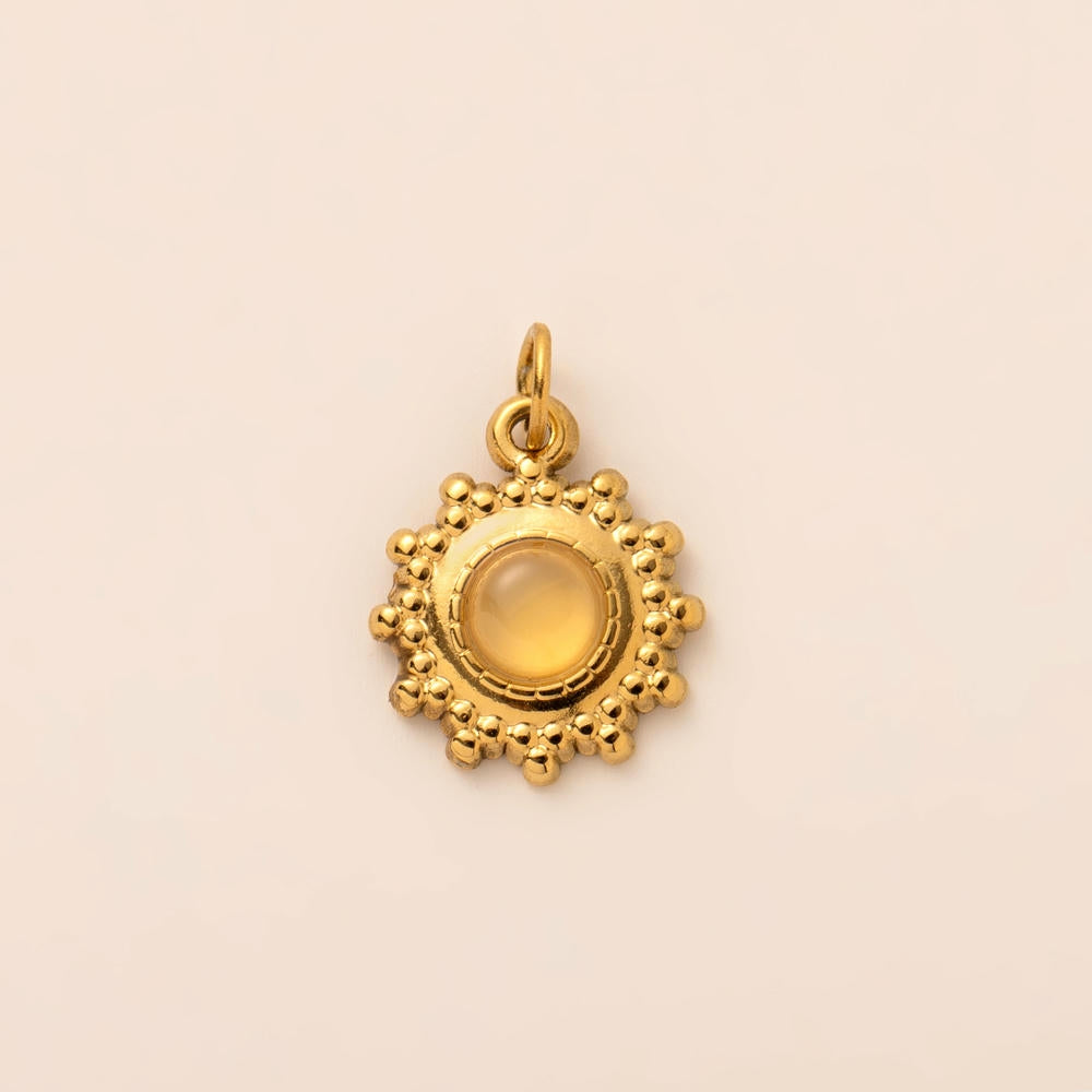Stainless Steel Celestial Gemstone Charms DIY Pendants
