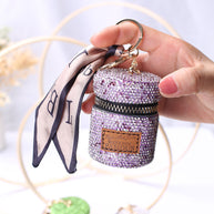 Rhinestones Headphone Pouch | Keychain Zero Bag | Luxury