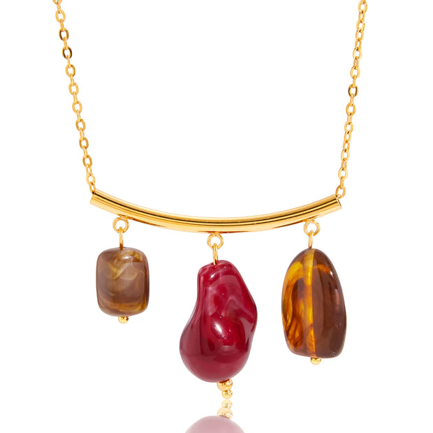 Handcrafted Resin Necklace | Vintage Colorful Jewelry