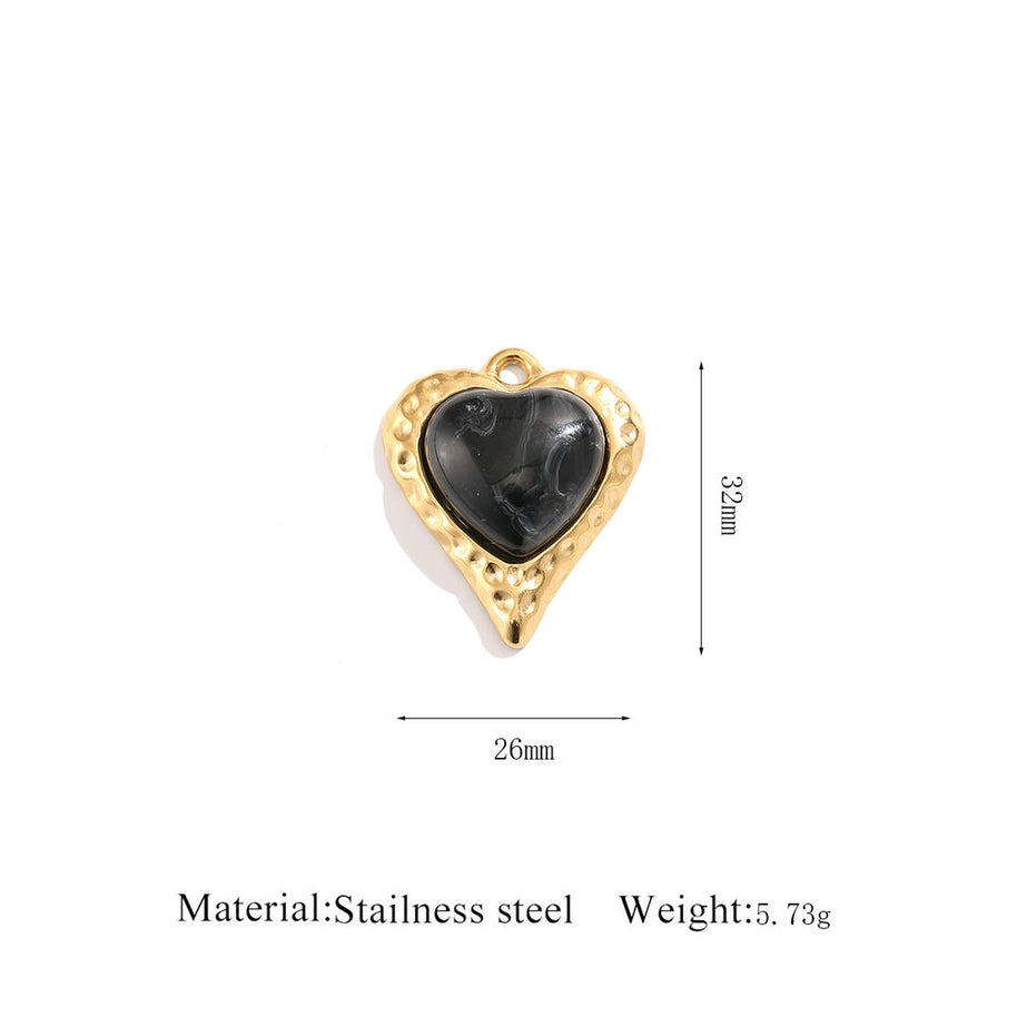 Luxury Style Heart Earrings Pendant Steel 18K Gold Plated