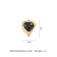 Luxury Style Heart Earrings Pendant Steel 18K Gold Plated