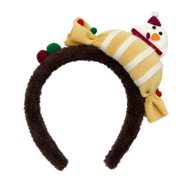 Plush Reindeer Headband | Fluffy Christmas Tree Hair Clip