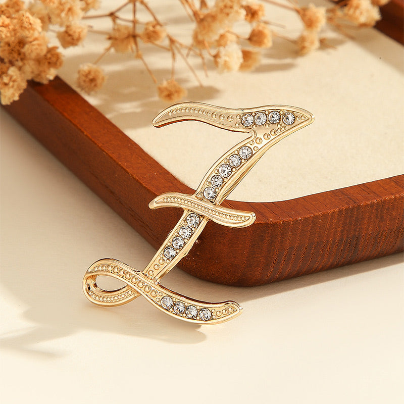 Korean Style  (A-Z) Alphabet Brooch JYYX001